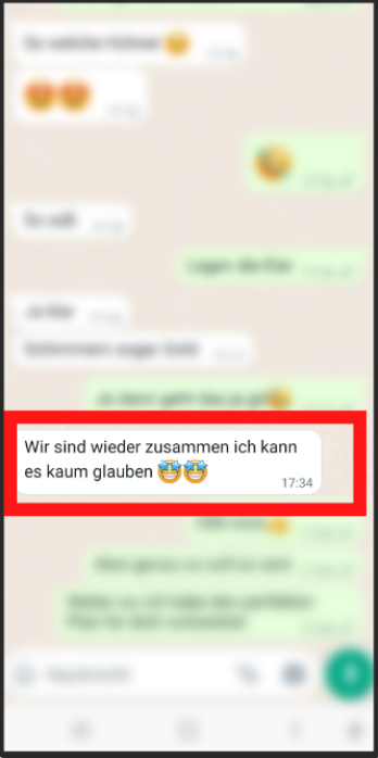 Anonymisierte Teilnehmernachricht aus der Love-Repair-Begleitung